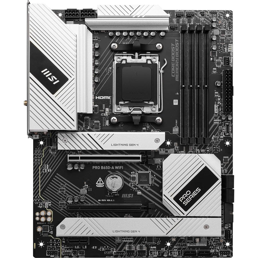 MSI PRO B650-A WiFi – AM5 DDR5 Motherboard with PCIe 4.0, WiFi 6E & USB 3.2 Gen 2
