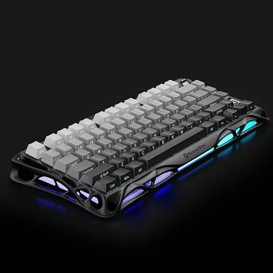 GravaStar Mercury K1 Gradient Black keyboard top view RGB lighting
