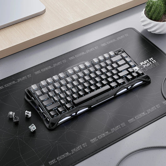GravaStar Mercury K1 Gradient Black keyboard desk setup view