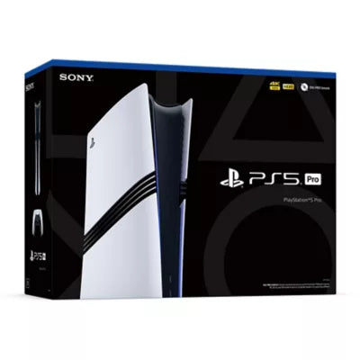 Boxed PS5 Pro console with packaging, controller, and accessories displayed for product showcase.