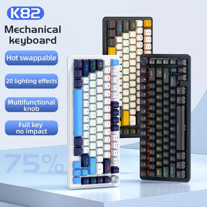 Apayado K82 RGB Mechanical Gaming Keyboard – Hot-Swappable, Wired – Black (Blue Switch)