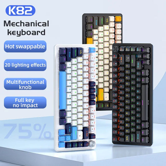 Apayado K82 RGB Mechanical Gaming Keyboard – Hot-Swappable, Wired – Black (Blue Switch)