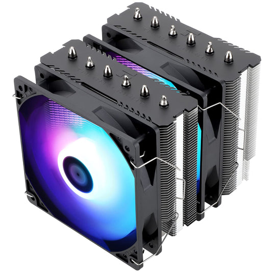 Thermalright Peerless Assassin 120 SE CPU cooler front view with dual fans