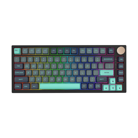 VGN N75 Pro mechanical keyboard in Caribbean Blue – top-down view