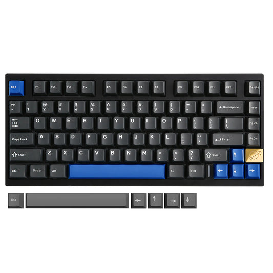 YUNZII AL75 black variant top-down view with RGB lighting