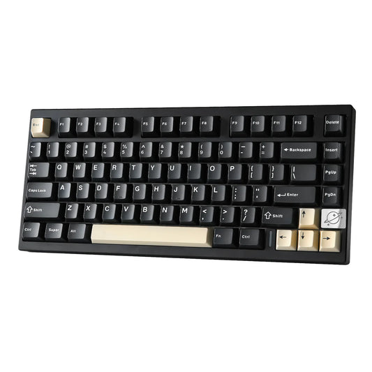 Side profile of black YUNZII AL75 75% aluminum keyboard
